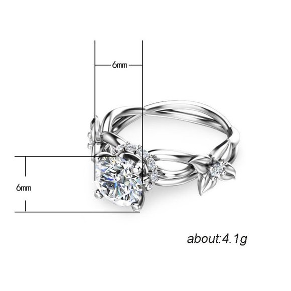 🥰Twisted Beautiful Bright Flower Silver Wedding Rings for Women, INDN8054 - Picture 2 of 8